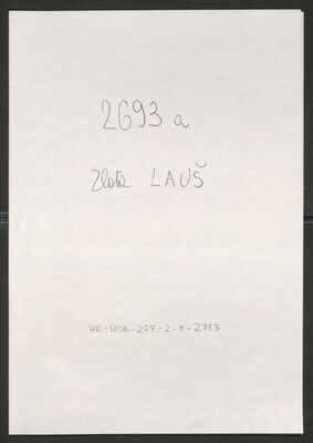 Lauš, Zlata, 1.7.1909. Policijski karton