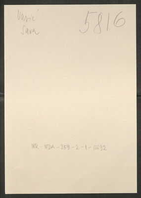 Vasić, Sava, 1921. Policijski karton