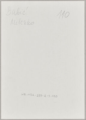 Babić, Milenko, 18.8.1920. Policijski karton