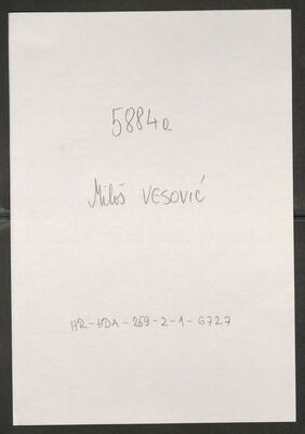 Vesović, Miloš, 11.2.1905. Policijski karton