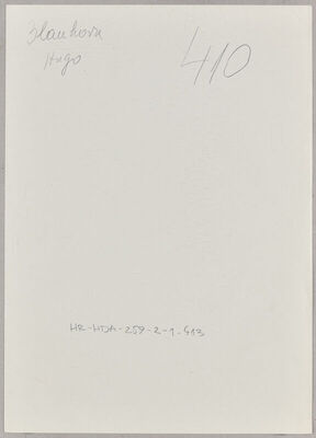 Blauhorn, Hugo, 1890. Policijski karton