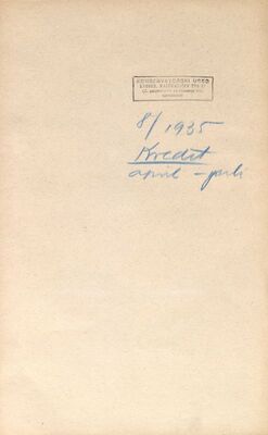 Kredit, travanj - svibanj 1935.