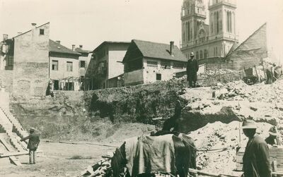 Zagreb (Dolac) - Izgradnja tržnice, odvoz zemlje
