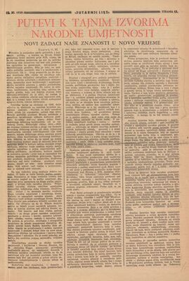 Putevi k tajnim izvorima narodne umjetnosti