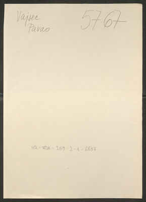 Vajsec, Pavao, 1891. Policijski karton