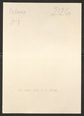 Kalman, Josip, 3.4.1887. Policijski karton