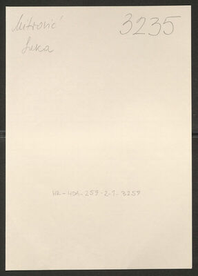 Mitrović, Luka, 1900. Policijski karton