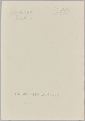 Berdizza, Gizela, 4.12.1904. Policijski karton