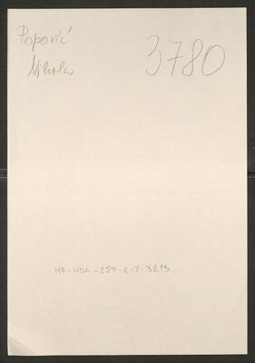 Popović, Nikola, 1916. Policijski karton