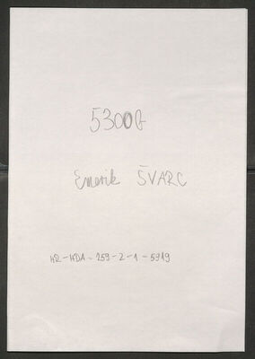 Švarc, Emerik, 4.11.1907. Policijski karton