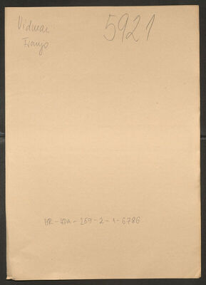 Vidmar, Franjo, 3.12.1920. Policijski karton