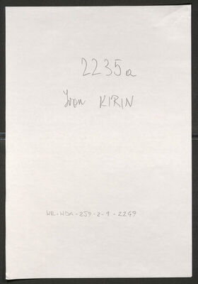 Kirin, Ivan, 4.6.1911. Policijski karton