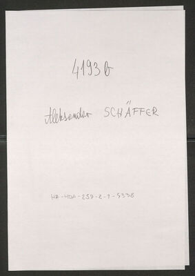 Schäffer, Aleksandar, 12.6.1896. Policijski karton