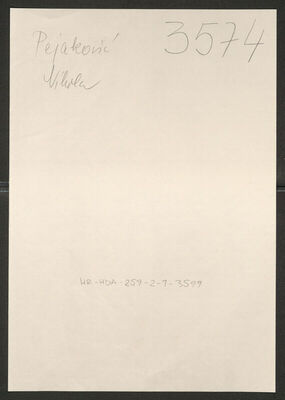 Pejaković, Nikola, 1905. Policijski karton