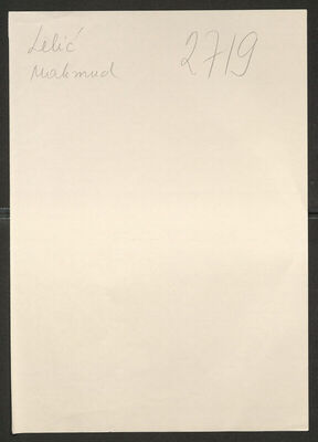 Lelić, Mahmud, 1.9.1903. Policijski karton