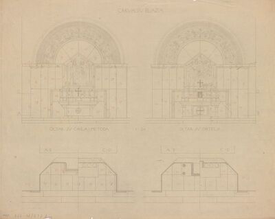 Crkva sv. Blaža, oltar sv. Ćirila i sv. Metoda/pogledi i tlocrti