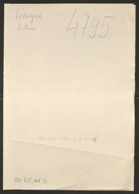 Svečnjak, Vilim, 12.7.1906. Policijski karton