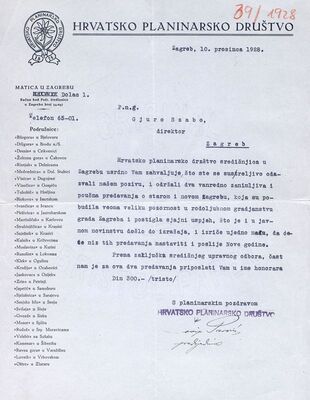 Planinarsko društvo, zahvala