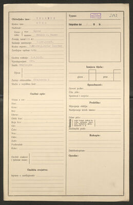 Telebuh, Đuro, 5.4.1921. Policijski karton