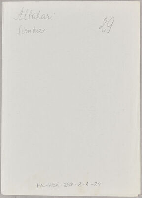 Albahari, Simha, 20.6.1916. Policijski karton