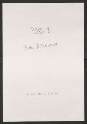 Rozahedji, Frida, 14.4.1923. Policijski karton