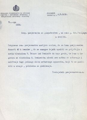 Hum Košnički (Desinić) - Dvor Veliki Tabor, zamolba za doznaku benzina