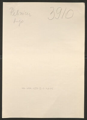 Rehnitzer, Hugo, 31.10.1913. Policijski karton