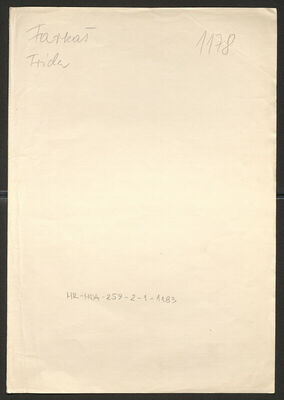 Farkaš, Frida, 1876. Policijski karton