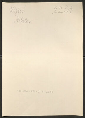 Kipčić, Nikola, 17.5.1898. Policijski karton