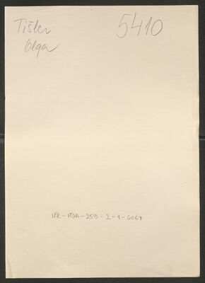 Tišler, Olga, 28.12.1897. Policijski karton