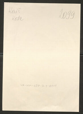 Kaiš, Kata, 1869. Policijski karton