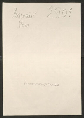 Malenčić, Stevo, 1918. Policijski karton