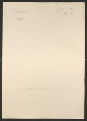 Sardelić, Petar, 1906. Policijski karton