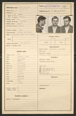 Steiner, Hinko, 1896. Policijski karton