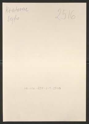 Kratovac, Sejfo, 23.4.1922. Policijski karton