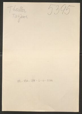 Thaller, Tatjana, 17.4.1919. Policijski karton