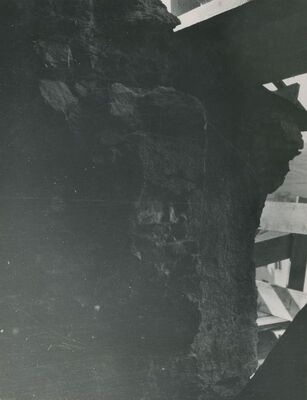 Lepoglava - Župna crkva, zahvat na sjevernom zidu u tavanu iznad biblioteke