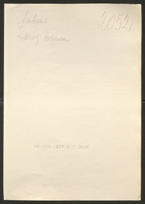 Juhas, Korolj-Koloman, 21.3.1916. Policijski karton