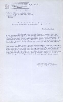 Smještaj, arhiva, knjižnice i instrumenata bivšeg Zemaljskog povjerenstva