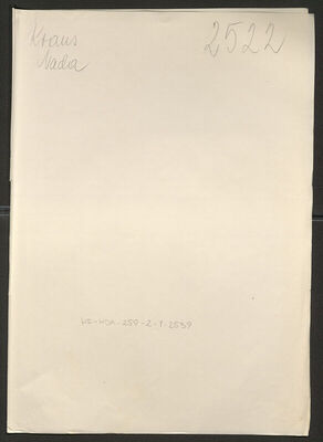 Kraus, Nada, 4.6.1914. Policijski karton