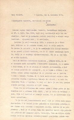 Izvještaj Gj. Szabe o radu Instituta (Zemaljskog povjerenstva, Konzervatorskog ureda)