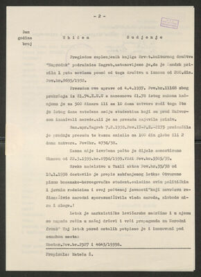 Šandrk, Nevenka, 16.7.1912. Policijski karton