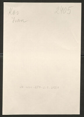 Kos, Ivan, 1908. Policijski karton