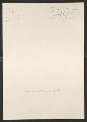 Papo, David, 3.8.1910. Policijski karton