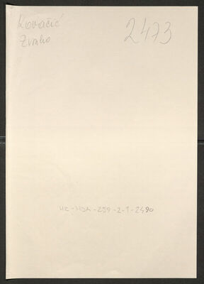 Kovačić, Zvonko, 1909. Policijski karton