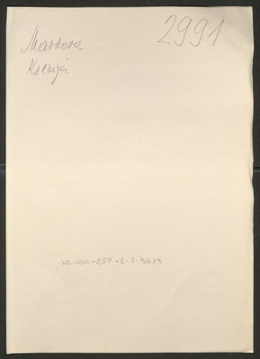 Markova, Ksenija, 6.11.1901. Policijski karton