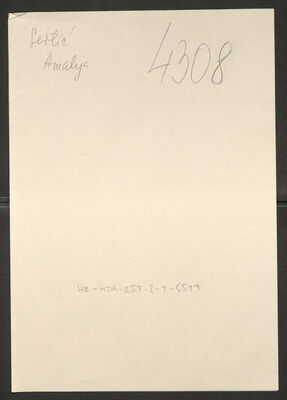 Sertić, Amalija, 1907. Policijski karton