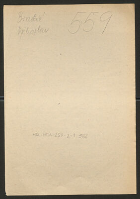 Bradić, Vjekoslav, 16.4.1893. Policijski karton