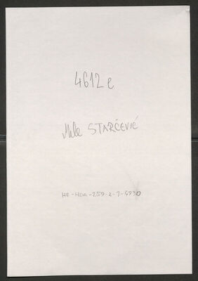 Starčević, Mile, 1911. Policijski karton