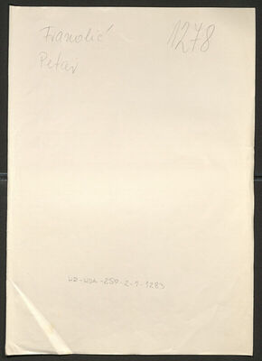 Franolić, Petar, 13.7.1908. Policijski karton